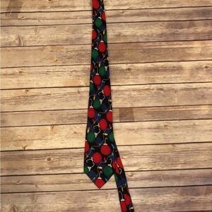 Save the children ornaments red ugly vtg Christmas Men's Tie